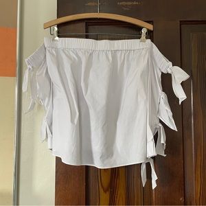 Milly Blythe Top Off Shoulder Poplin Bow Sleeves Size Small